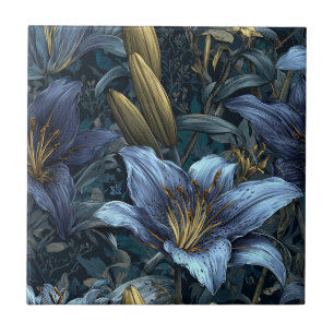 Schöne botanische Lilienfliesen für geflieste Ober Fliese