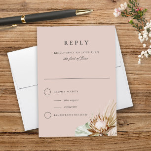 Schöne botanische neutrale Hochzeitreferenz RSVP Karte