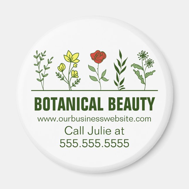 Schöne botanische Spa-Salon-Blumen Geschäft Magnet (Vorne)
