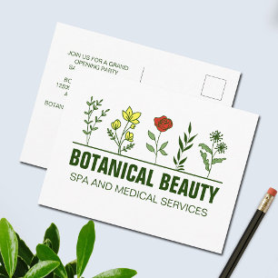 Schöne botanische Spa-Salon-Grünblüten Postkarte