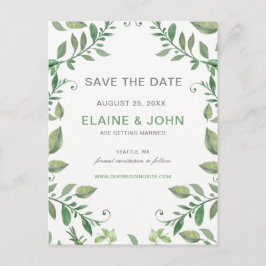 Schöne botanische Vegetation Save the Date Ankündigungspostkarte