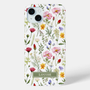 Schöne botanische Wildblumen Name Case-Mate iPhone Hülle