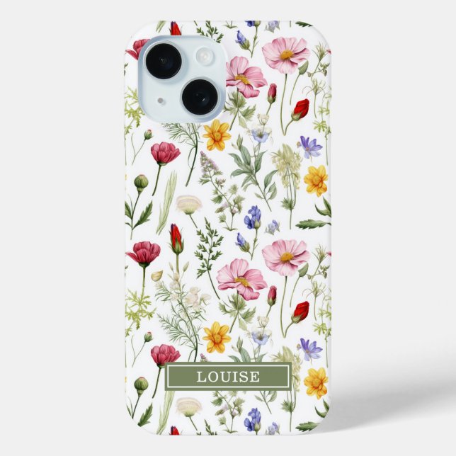 Schöne botanische Wildblumen Name  Case-Mate iPhone Hülle (Rückseite)