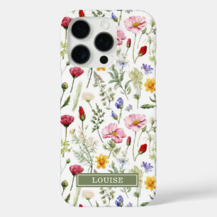 Schöne botanische Wildblumen Name iPhone 16 Pro Hülle