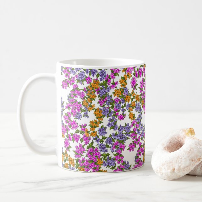 Schöne Bougainvillea Kaffeetasse (Mit Donut)