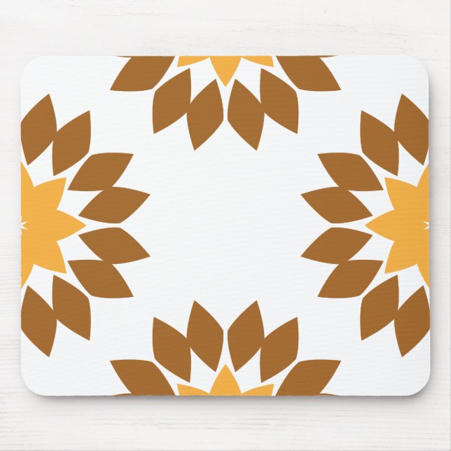 schöne braune Blume Blütenmuster Mousepad (Vorne)