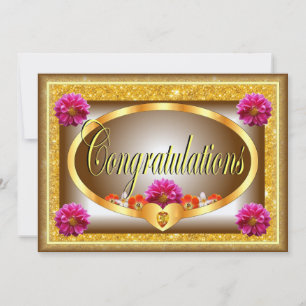 Schöne braune Blumendesign Gratulationen Karte