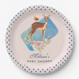 Schöne braune Dose mit White Spots Kinderdusche Pappteller