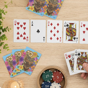 Schöne Brauneule Bunter Blumenstrauß Spielkarten