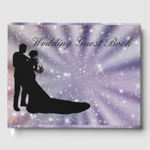 Schöne Braut & Groom Dance Silhouette Hochzeit Gästebuch