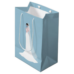 Schöne Braut in Bridal Gown Mittlere Geschenktüte