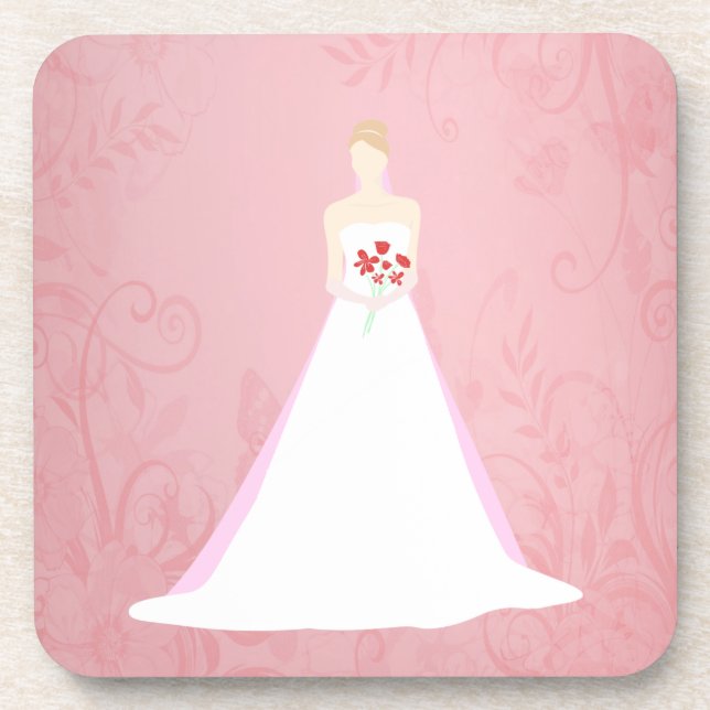 Schöne Bride Wedding Getränkeuntersetzer (Vorderseite)
