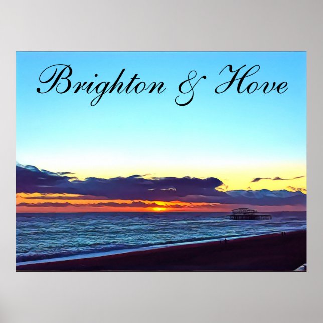 Schöne Brighton und Hove Beach & Sunset Poster (Vorne)
