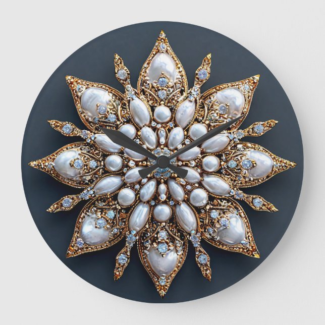 Schöne Brosche Große Wanduhr (Vorderseite)