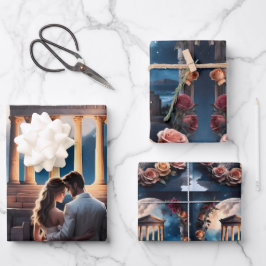 Schöne Brücken und Bräuche Stehend am Meer Geschenkpapier Set
