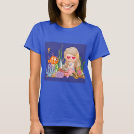 Schöne BRUNET HAIR Meerjungfrau T-Shirt