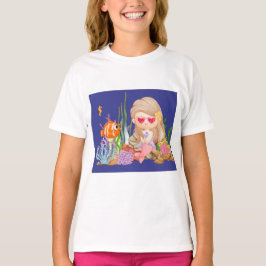 Schöne BRUNET HAIR Meerjungfrau T-Shirt