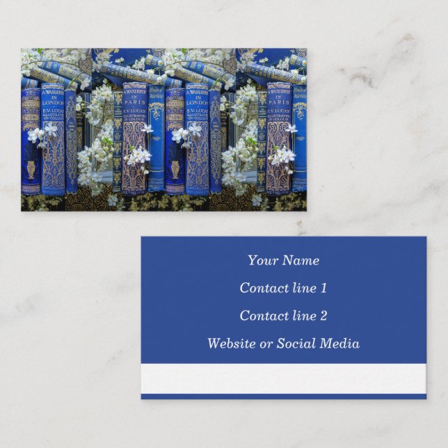 Schöne Buchstäbchen (blau) Calling Card Visitenkarte (Vorne/Hinten)