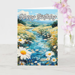 Schöne Bucht im Frühjahr Happy Birthday Karte