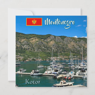 Schöne Bucht von Kotor in Montenegro Reise Feiertagskarte