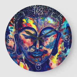 Schöne Buddha Original Abstrakte Kunstwerke Große Wanduhr