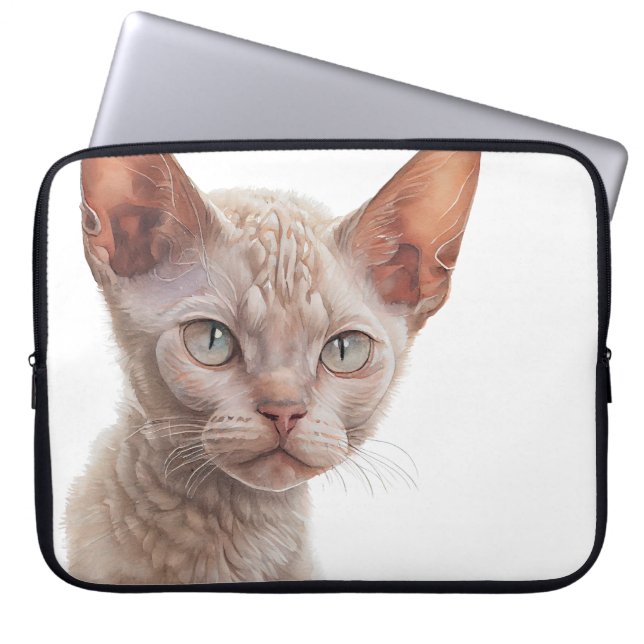 SCHÖNE BUFF-FARBE REX CAT-FELD LAPTOPSCHUTZHÜLLE (Vorderseite)