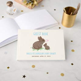 Schöne Bunnies Blue Baby Dusche Gästebuch