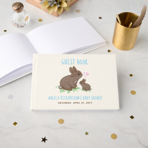 Schöne Bunnies Blue Baby Dusche Gästebuch