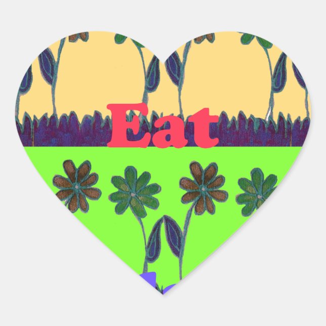 Schöne bunt Eat Liebe Spieltext Blumenstrauß Pop Herz-Aufkleber (Vorderseite)