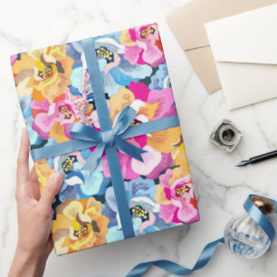 Schöne bunte Blumen Geschenkpapier