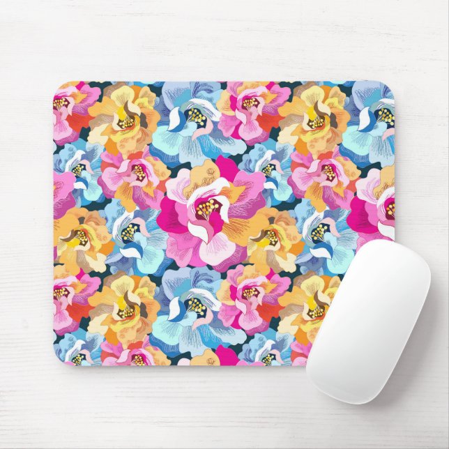 Schöne bunte Blumen  Mousepad (Mit Mouse)