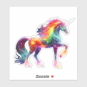 Schöne Bunte Einhorn Aufkleber