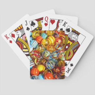 schöne bunte Glasmarmorballphotographie Spielkarten
