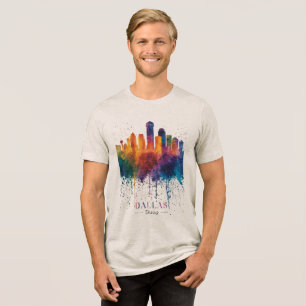 Schöne bunte Hommage an Dallas Texas Tri-Blend Shirt
