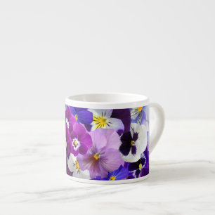 Schöne bunte Stiefmütterchen-Blumenespresso-Tass Espressotasse