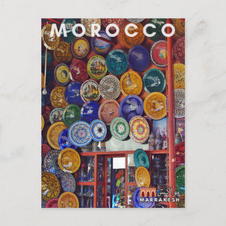 Schöne bunte Töpferei von Marokko Marrakesch Postkarte