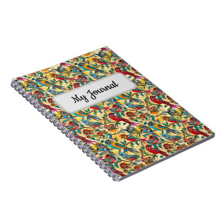 Schöne bunte Vögel Notebook Notizblock