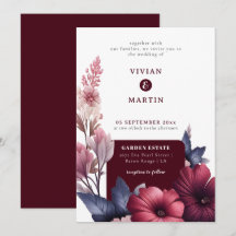 Schöne Burgund & Blush Pink Magnolia Hochzeit