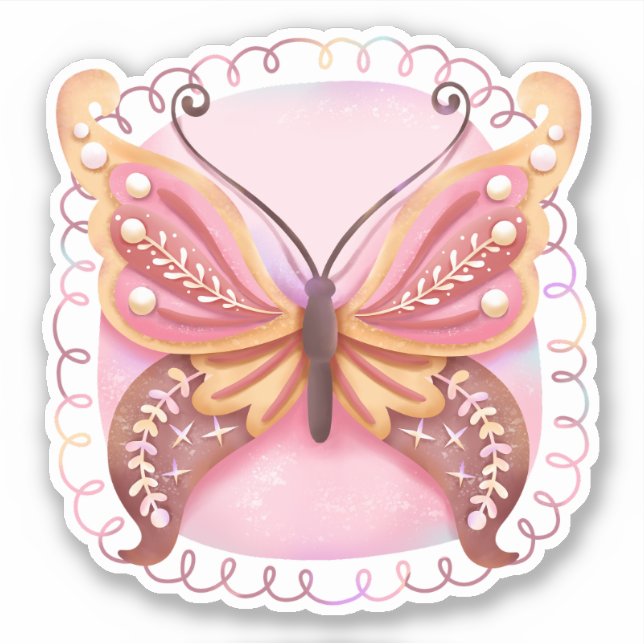 Schöne Butterfly Aufkleber (Vorderseite)