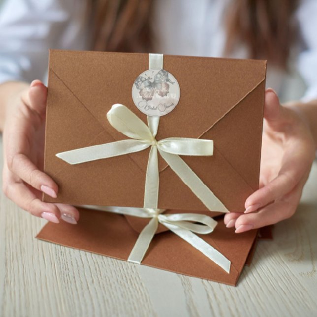 Schöne Butterfly-Brautparty Runder Aufkleber (Von Creator hochgeladen)