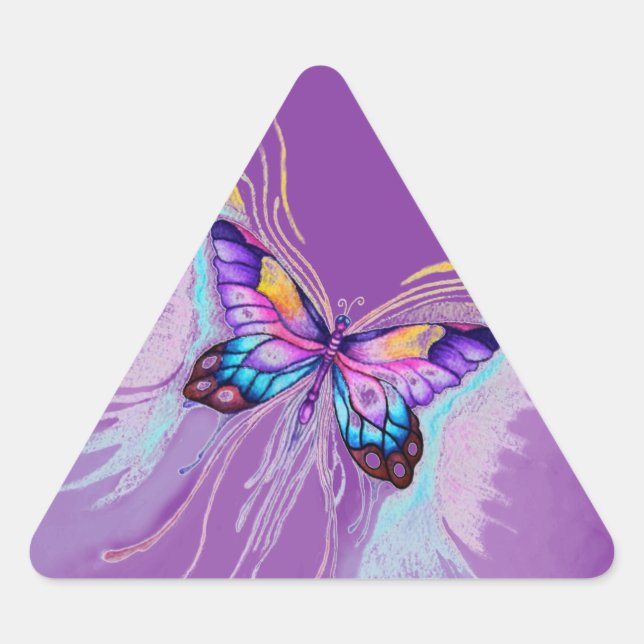 Schöne Butterfly Dreieckiger Aufkleber (Vorderseite)