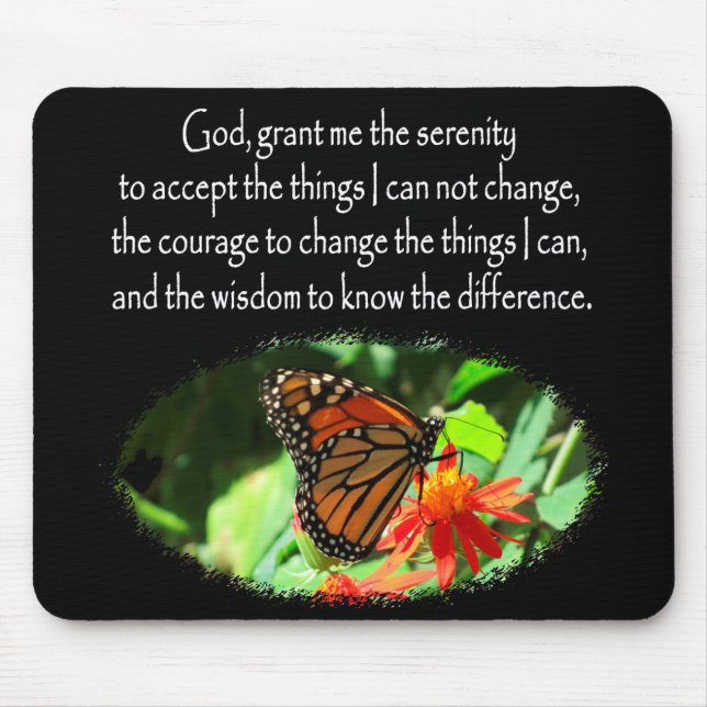 SCHÖNE BUTTERFLY FOTO SERENITY PRAYER DESIGN MOUSEPAD (Vorne)