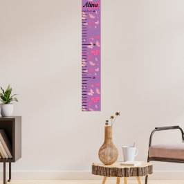 Schöne Butterfly Girls Growth Chart Poster