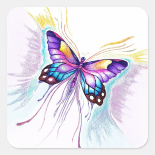 Schöne Butterfly Quadratischer Aufkleber