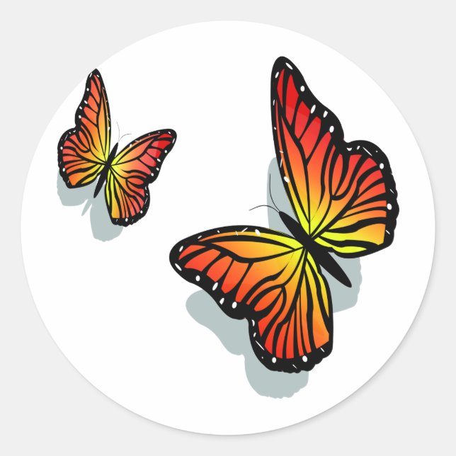Schöne Butterfly Runder Aufkleber (Vorderseite)