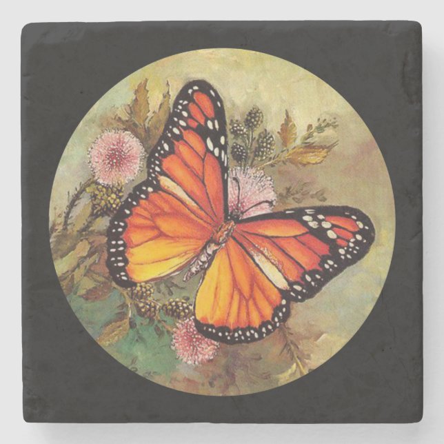 Schöne Butterfly Steinuntersetzer (Vorderseite)