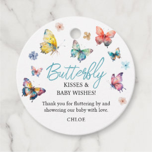 Schöne Butterfly Wassercolor Girl Babydusche Geschenkanhänger