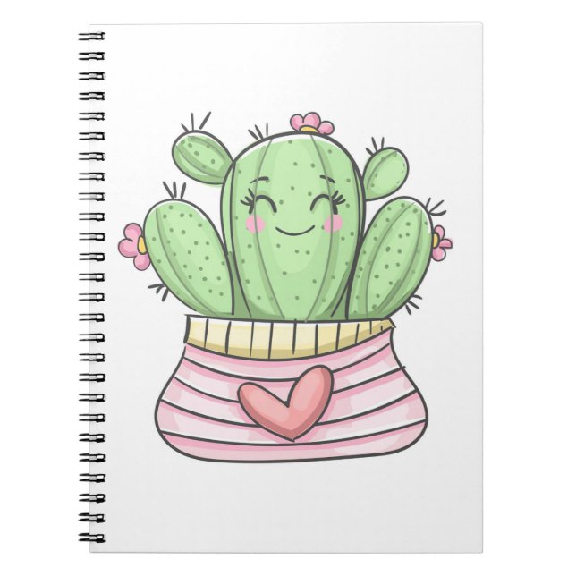 Schöne Cactus Lady Notizblock (Vorderseite)