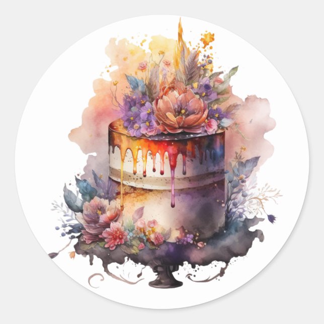 Schöne Cake Sticker (Vorderseite)