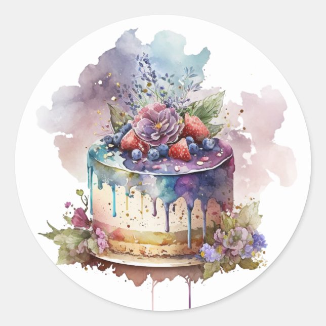 Schöne Cake Sticker (Vorderseite)
